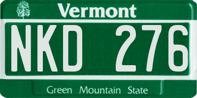 VT license plate NKD276