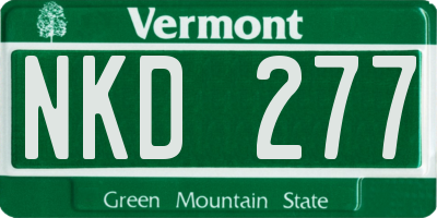 VT license plate NKD277
