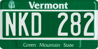 VT license plate NKD282
