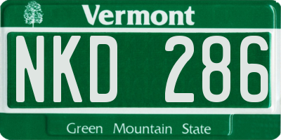 VT license plate NKD286
