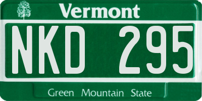 VT license plate NKD295