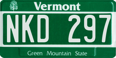 VT license plate NKD297