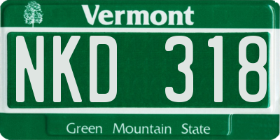 VT license plate NKD318