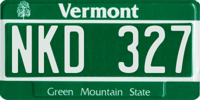 VT license plate NKD327