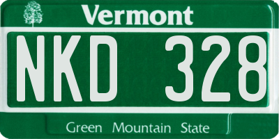 VT license plate NKD328