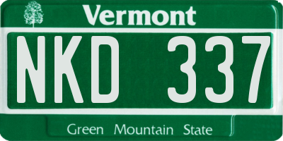 VT license plate NKD337