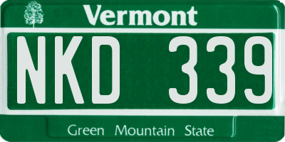 VT license plate NKD339