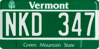 VT license plate NKD347