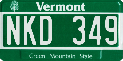 VT license plate NKD349