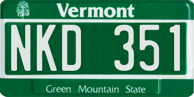 VT license plate NKD351