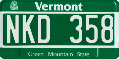 VT license plate NKD358