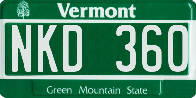VT license plate NKD360