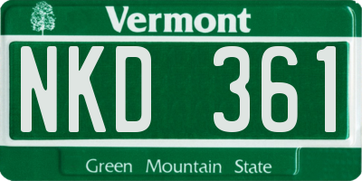 VT license plate NKD361
