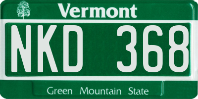VT license plate NKD368