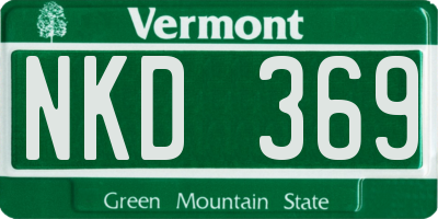 VT license plate NKD369