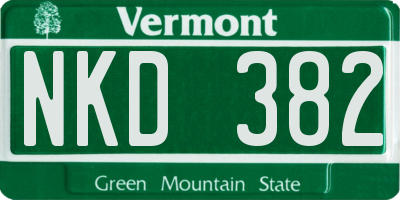 VT license plate NKD382