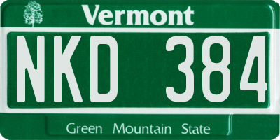 VT license plate NKD384
