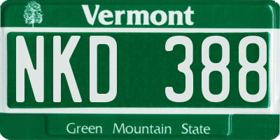 VT license plate NKD388