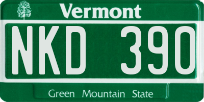 VT license plate NKD390