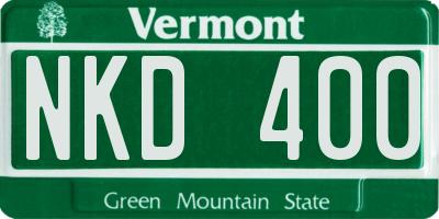 VT license plate NKD400
