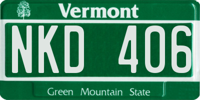 VT license plate NKD406