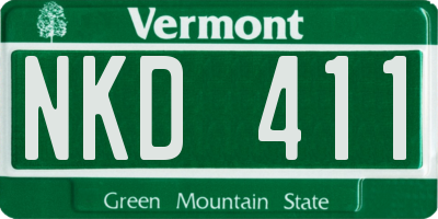 VT license plate NKD411