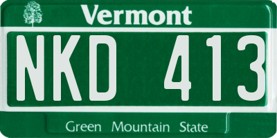 VT license plate NKD413