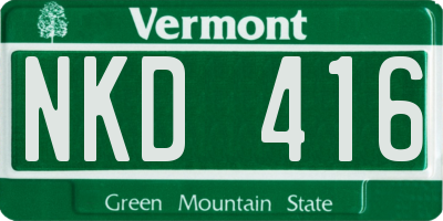 VT license plate NKD416