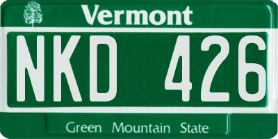 VT license plate NKD426