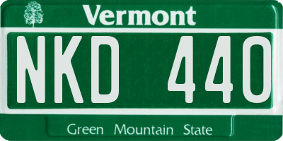 VT license plate NKD440
