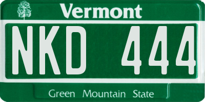 VT license plate NKD444