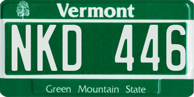 VT license plate NKD446
