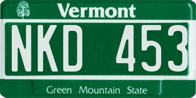 VT license plate NKD453