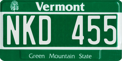 VT license plate NKD455