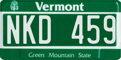 VT license plate NKD459
