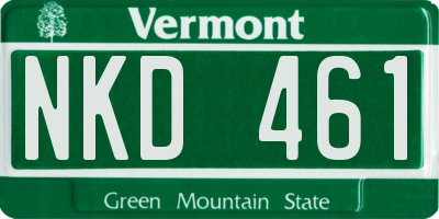 VT license plate NKD461