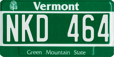 VT license plate NKD464