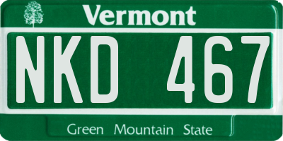 VT license plate NKD467