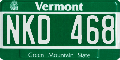 VT license plate NKD468