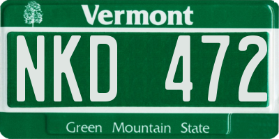 VT license plate NKD472