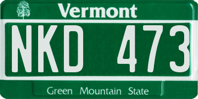 VT license plate NKD473