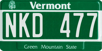 VT license plate NKD477