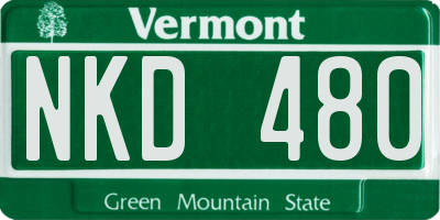 VT license plate NKD480