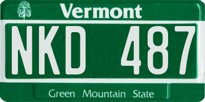 VT license plate NKD487