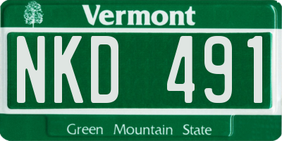 VT license plate NKD491