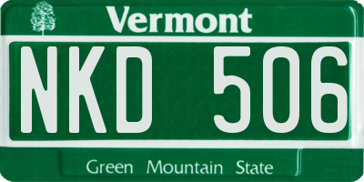 VT license plate NKD506