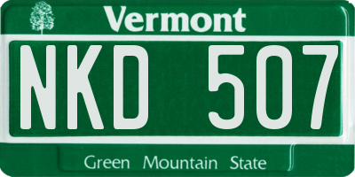 VT license plate NKD507