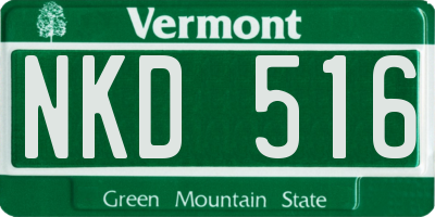 VT license plate NKD516