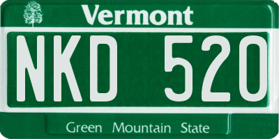 VT license plate NKD520