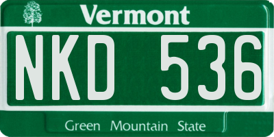VT license plate NKD536